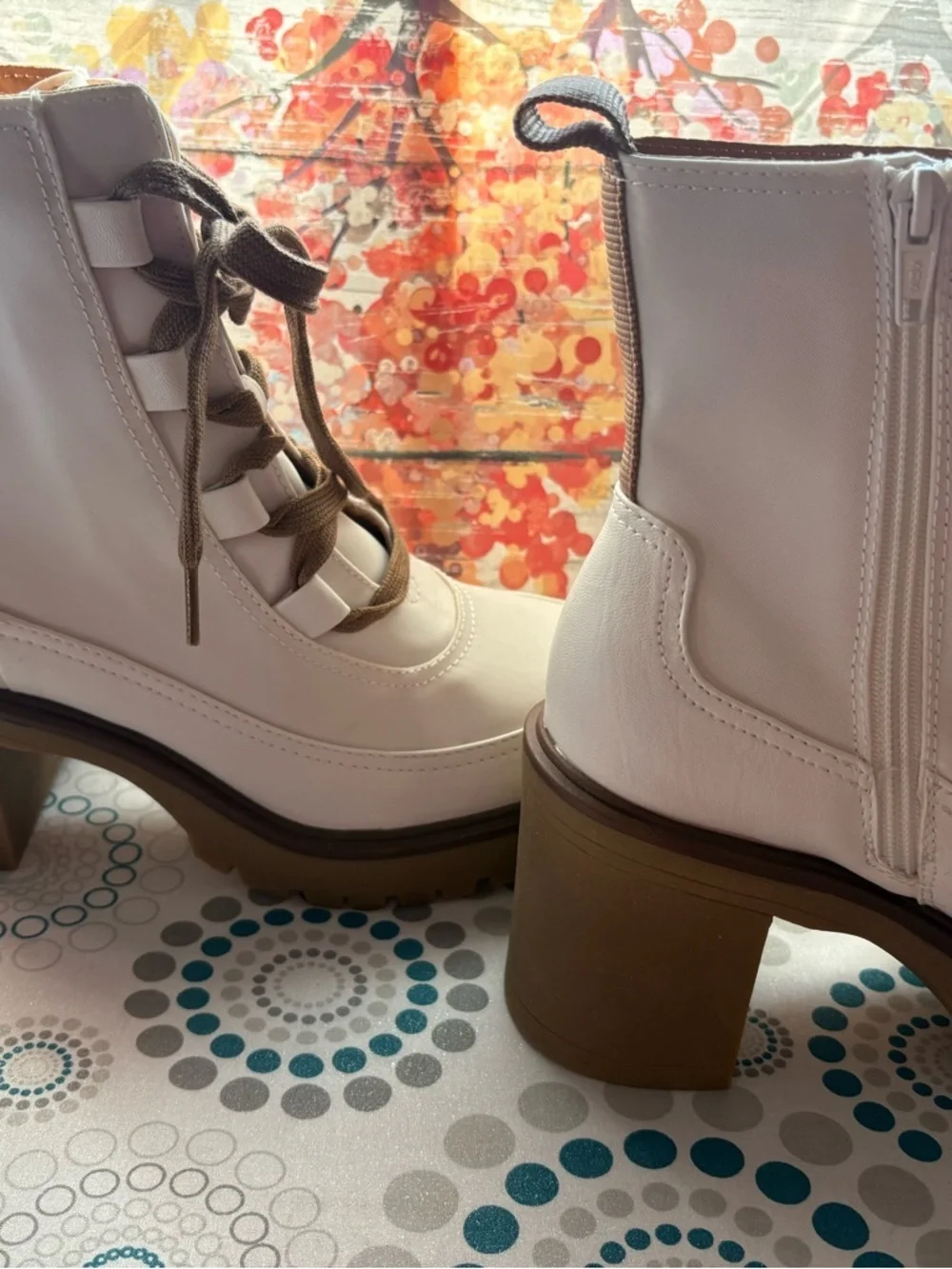 NEW-9  Lace-Up Zipper 3”heel   Ankle Boots - Y2K festival Bohemian